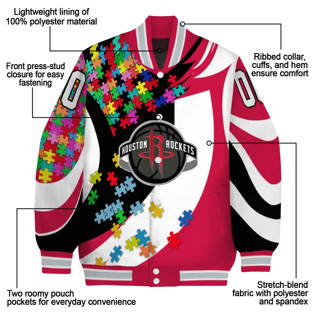 customized houston rockets stars and stripes slashes red varsity jacket new arrival customized houston rockets stars and stripes slashes red varsity jacket new arrival