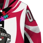 customized houston rockets stars and stripes slashes red varsity jacket best selling