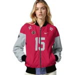 customized houston rockets team patch red bomber jacket best selling