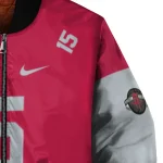 customized houston rockets team patch red bomber jacket best selling