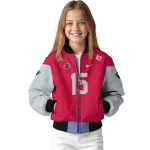 customized houston rockets team patch red bomber jacket best selling