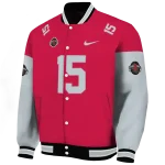 customized houston rockets team patch red varsity jacket best selling