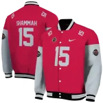 customized houston rockets team patch red varsity jacket best selling
