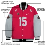 customized houston rockets team patch red varsity jacket best selling