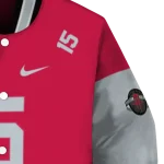customized houston rockets team patch red varsity jacket best selling