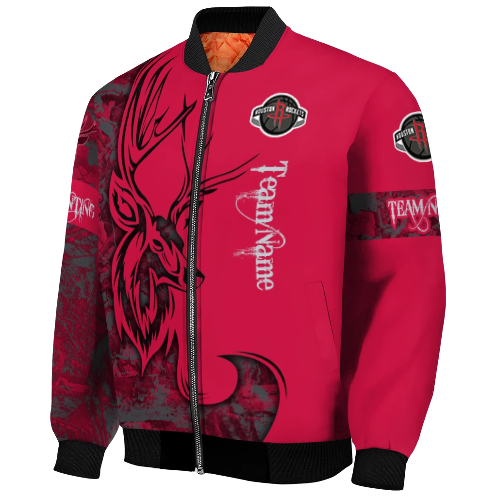 customized houston rockets tribal deer art red bomber jacket fashion forward customized houston rockets tribal deer art red bomber jacket fashion forward
