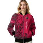 customized houston rockets tribal deer art red bomber jacket best selling