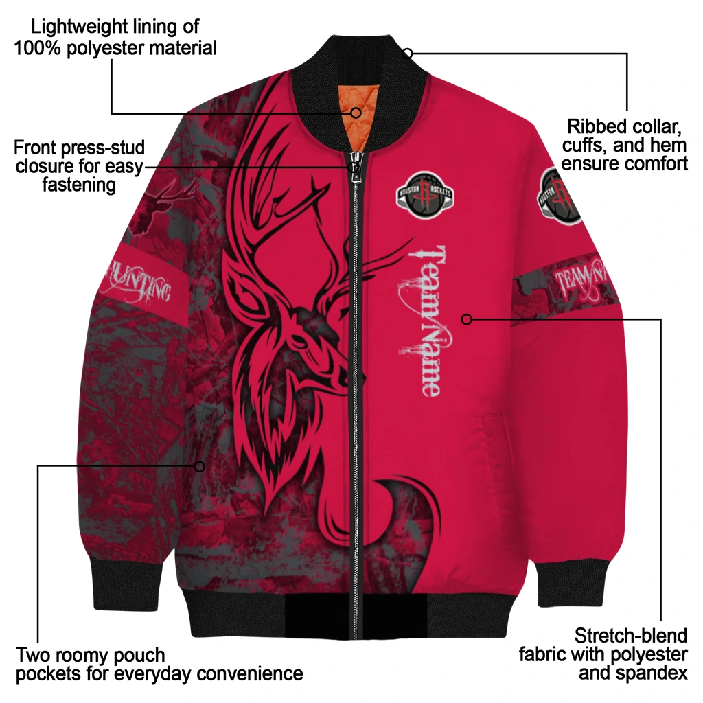 customized houston rockets tribal deer art red bomber jacket new arrival customized houston rockets tribal deer art red bomber jacket new arrival