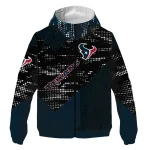 customized houston texans arrow matrix blue black windbreaker jacket best selling