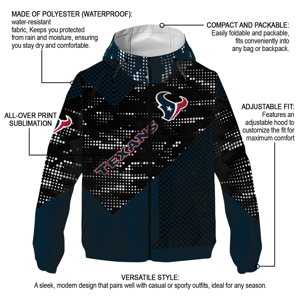 customized houston texans arrow matrix blue black windbreaker jacket new arrival customized houston texans arrow matrix blue black windbreaker jacket new arrival