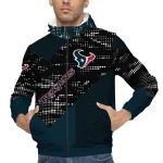 customized houston texans arrow matrix blue black windbreaker jacket best selling