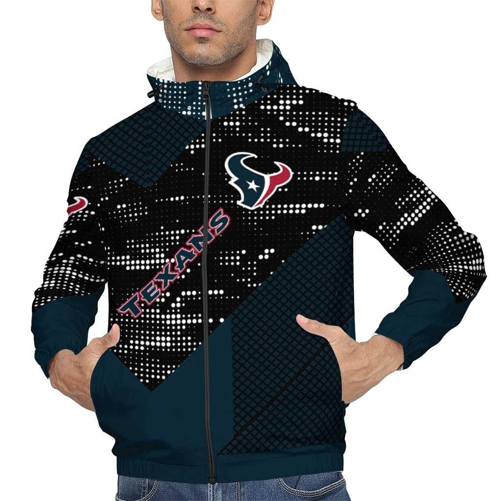 customized houston texans arrow matrix blue black windbreaker jacket top rated customized houston texans arrow matrix blue black windbreaker jacket top rated