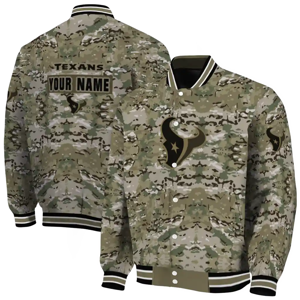 customized houston texans camouflage abstract camouflage varsity jacket fashion forward customized houston texans camouflage abstract camouflage varsity jacket fashion forward