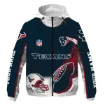 customized houston texans football rush blue white windbreaker jacket best selling