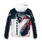 customized houston texans football rush blue white windbreaker jacket best selling