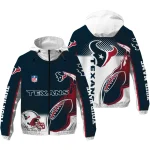 customized houston texans football rush blue white windbreaker jacket best selling