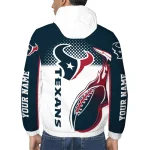 customized houston texans football rush blue white windbreaker jacket best selling