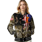 customized illinois fighting illini patriot deer camouflage varsity jacket best selling