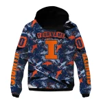 customized illinois fighting illini shark art blue windbreaker jacket best selling