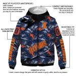 customized illinois fighting illini shark art blue windbreaker jacket best selling