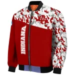 customized indiana hoosiers camouflage splash red bomber jacket best selling