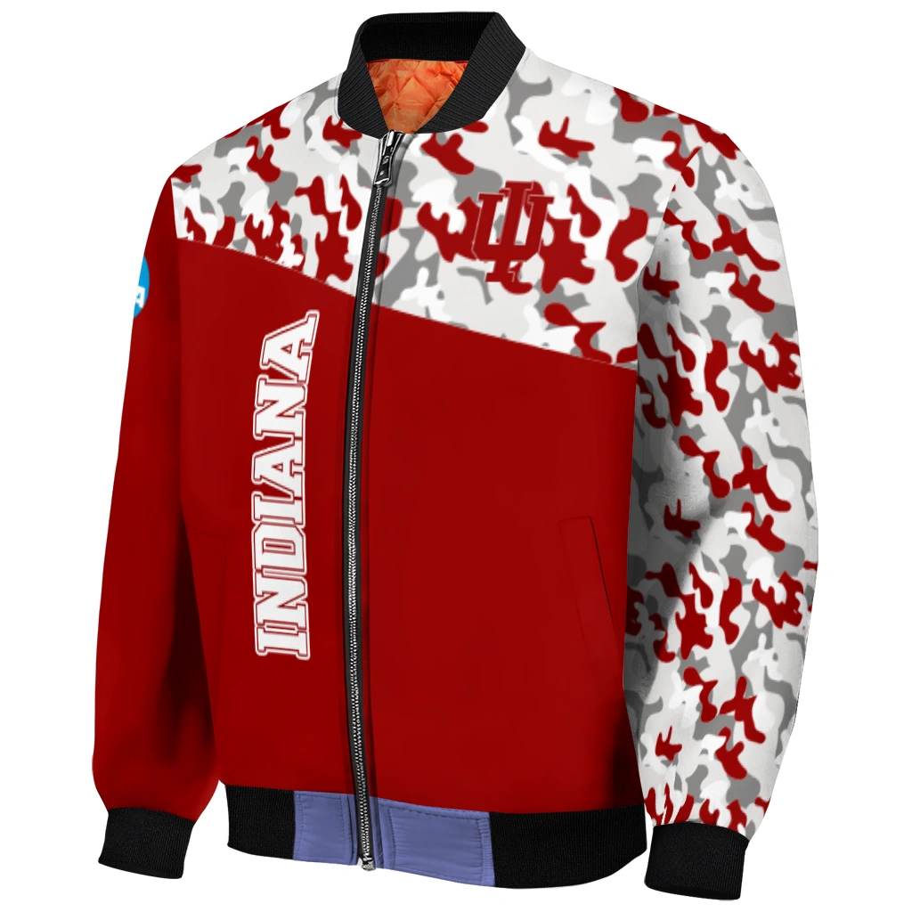 customized indiana hoosiers camouflage splash red bomber jacket fashion forward customized indiana hoosiers camouflage splash red bomber jacket fashion forward