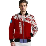 customized indiana hoosiers camouflage splash red bomber jacket best selling