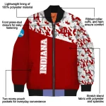 customized indiana hoosiers camouflage splash red bomber jacket best selling
