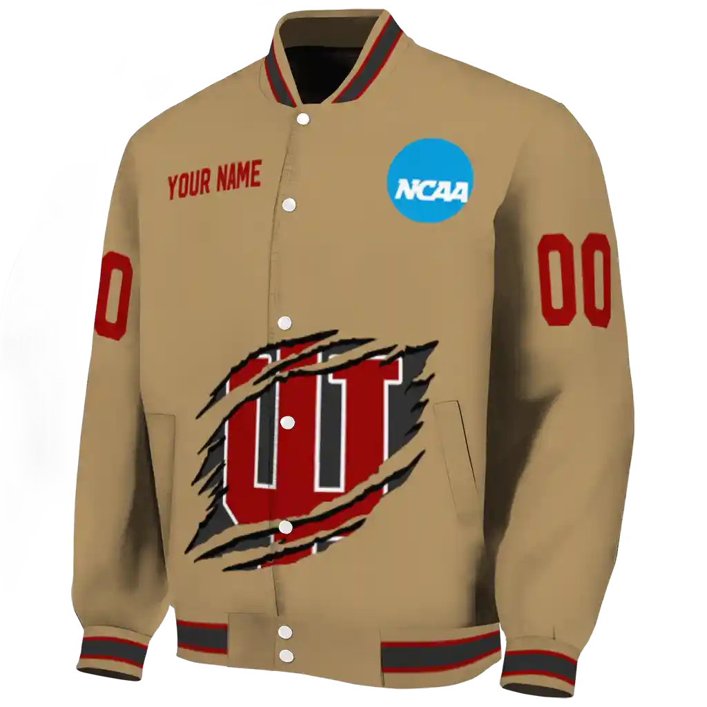 customized indiana hoosiers claw effect beige varsity jacket best selling customized indiana hoosiers claw effect beige varsity jacket best selling
