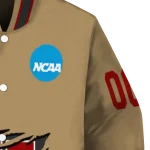 customized indiana hoosiers claw effect beige varsity jacket best selling