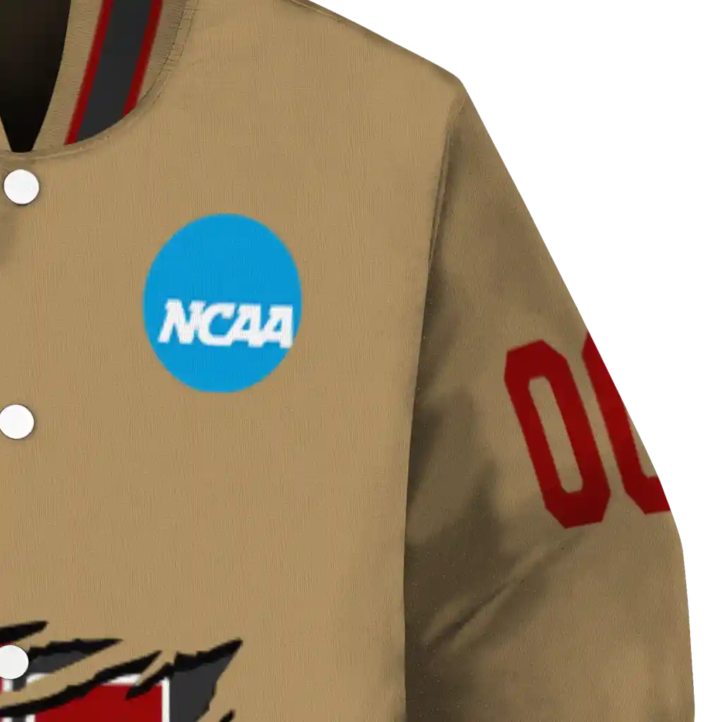 customized indiana hoosiers claw effect beige varsity jacket premium grade customized indiana hoosiers claw effect beige varsity jacket premium grade