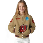 customized indiana hoosiers claw effect beige varsity jacket best selling