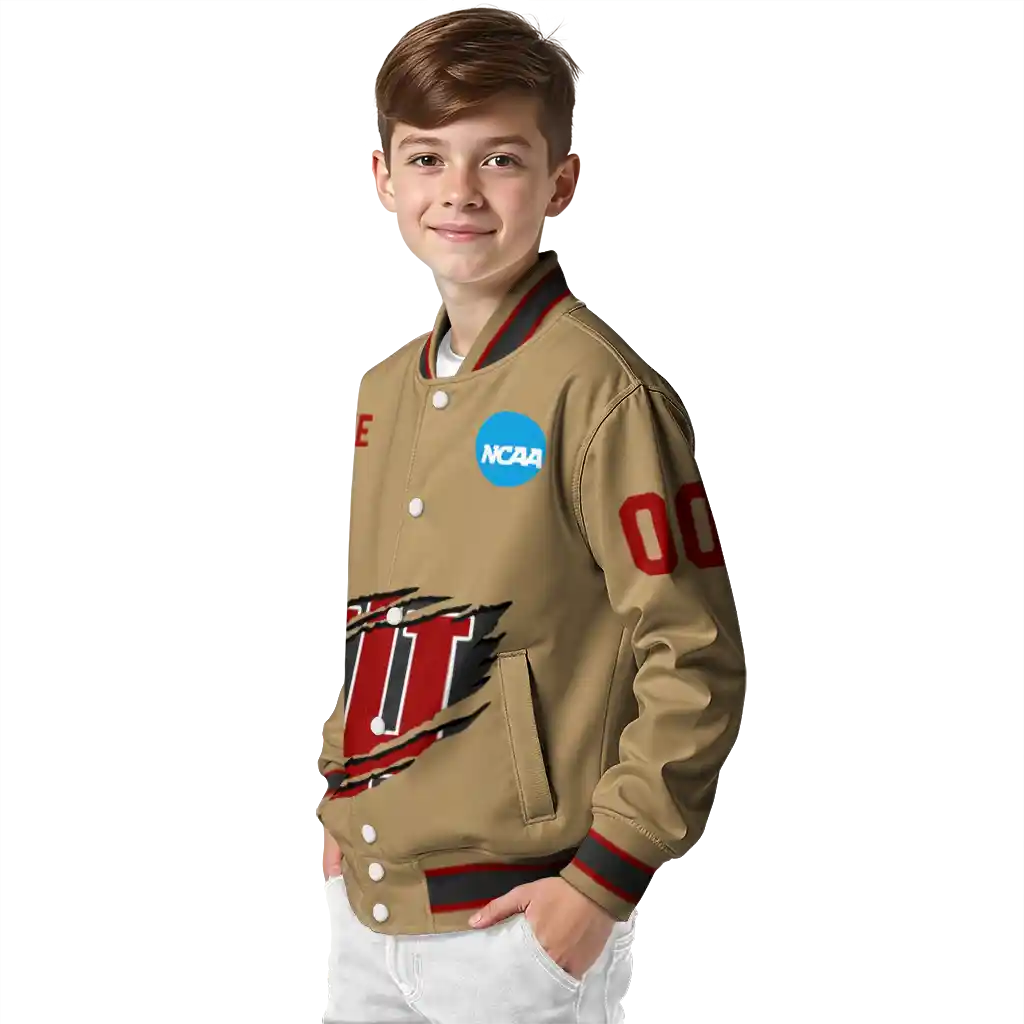customized indiana hoosiers claw effect beige varsity jacket trendy customized indiana hoosiers claw effect beige varsity jacket trendy