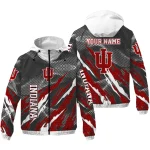 customized indiana hoosiers claw mesh red gray windbreaker jacket best selling