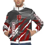customized indiana hoosiers claw mesh red gray windbreaker jacket best selling