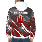 customized indiana hoosiers claw mesh red gray windbreaker jacket best selling