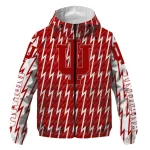 customized indiana hoosiers lightning strike grid red windbreaker jacket best selling
