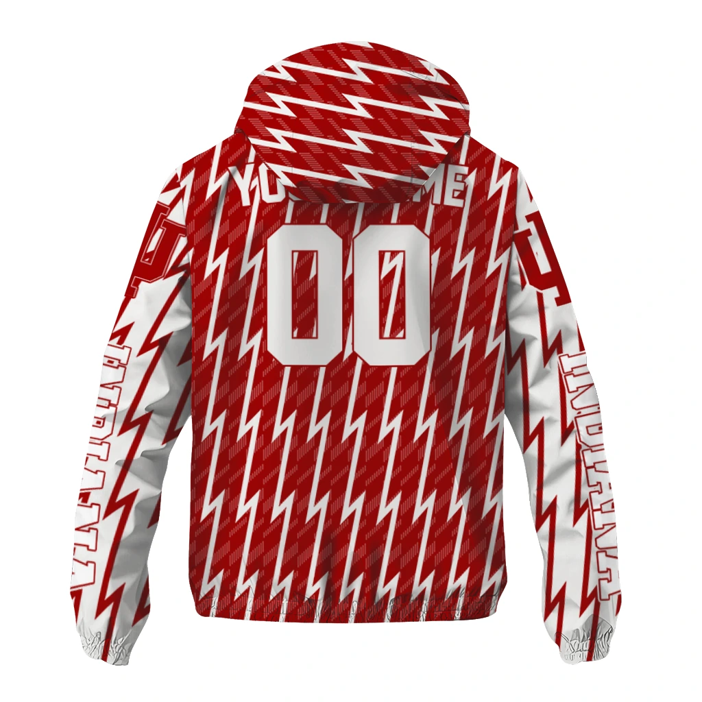 customized indiana hoosiers lightning strike grid red windbreaker jacket fashion forward customized indiana hoosiers lightning strike grid red windbreaker jacket fashion forward