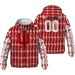 customized indiana hoosiers lightning strike grid red windbreaker jacket best selling