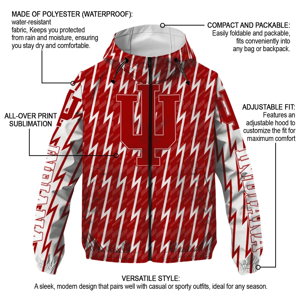 customized indiana hoosiers lightning strike grid red windbreaker jacket new arrival customized indiana hoosiers lightning strike grid red windbreaker jacket new arrival