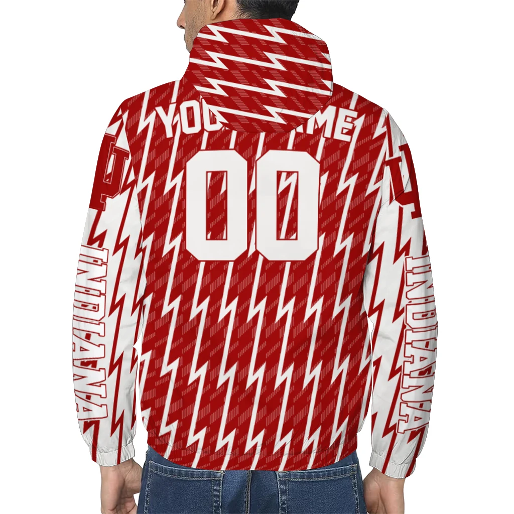 customized indiana hoosiers lightning strike grid red windbreaker jacket trendy customized indiana hoosiers lightning strike grid red windbreaker jacket trendy
