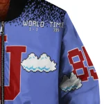 customized indiana hoosiers mario blocks blue black bomber jacket best selling