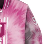 customized indiana hoosiers pink tie dye pink varsity jacket best selling