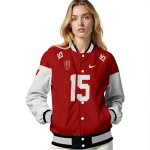 customized indiana hoosiers team patch red varsity jacket best selling