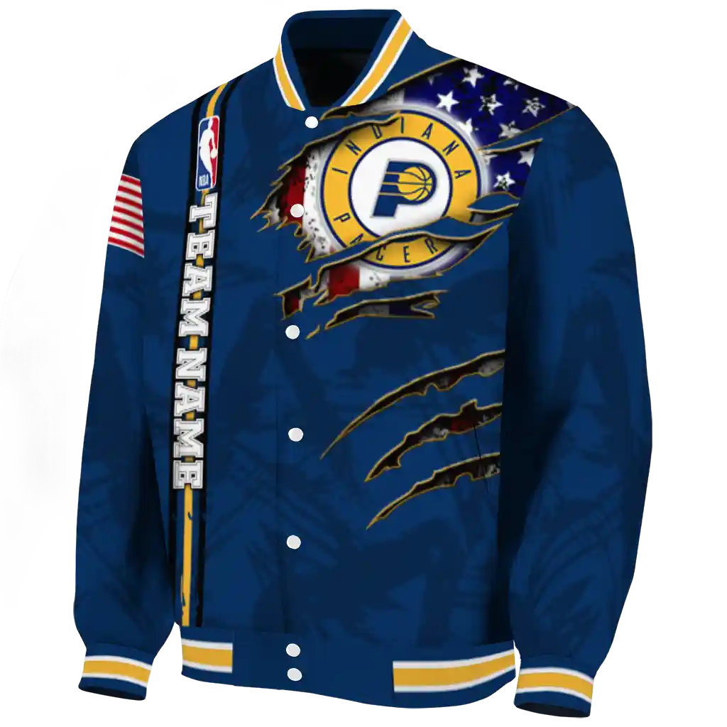 customized indiana pacers patriotic claw marks blue varsity jacket best selling customized indiana pacers patriotic claw marks blue varsity jacket best selling