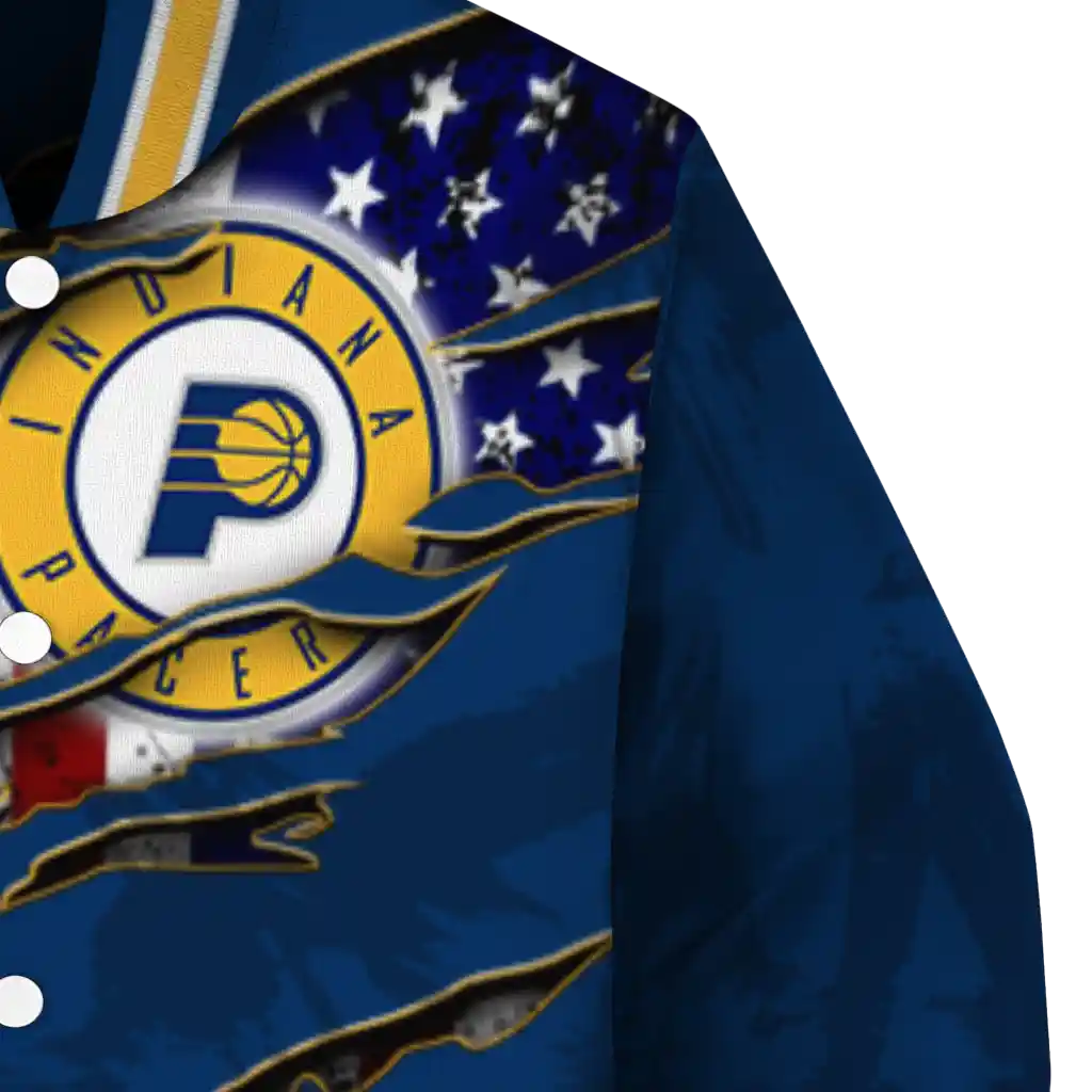 customized indiana pacers patriotic claw marks blue varsity jacket premium grade customized indiana pacers patriotic claw marks blue varsity jacket premium grade