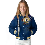 customized indiana pacers patriotic claw marks blue varsity jacket best selling