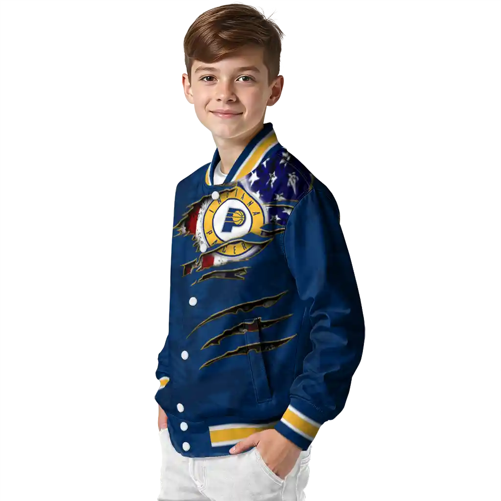 customized indiana pacers patriotic claw marks blue varsity jacket trendy customized indiana pacers patriotic claw marks blue varsity jacket trendy