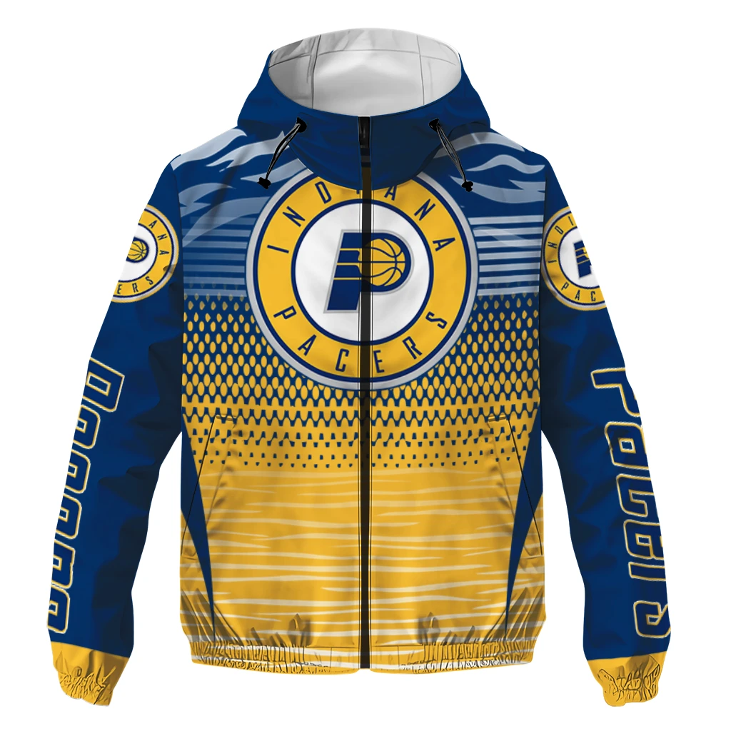 customized indiana pacers pattern layers blue windbreaker jacket best selling customized indiana pacers pattern layers blue windbreaker jacket best selling