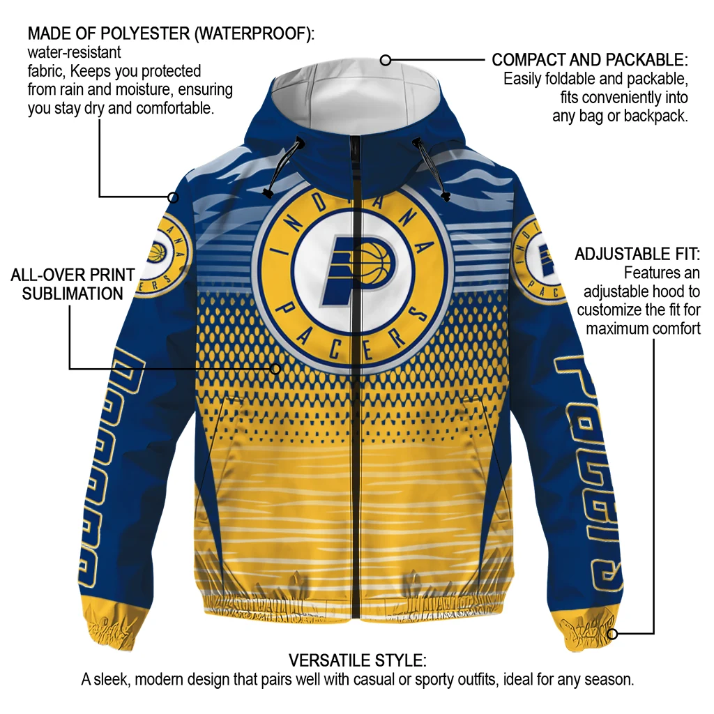 customized indiana pacers pattern layers blue windbreaker jacket new arrival customized indiana pacers pattern layers blue windbreaker jacket new arrival